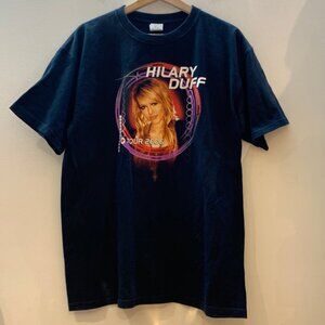 Anvil Hilary Duff 2006 Canada Tour Vintage Y2K T-Shirt Black - Unisex Large